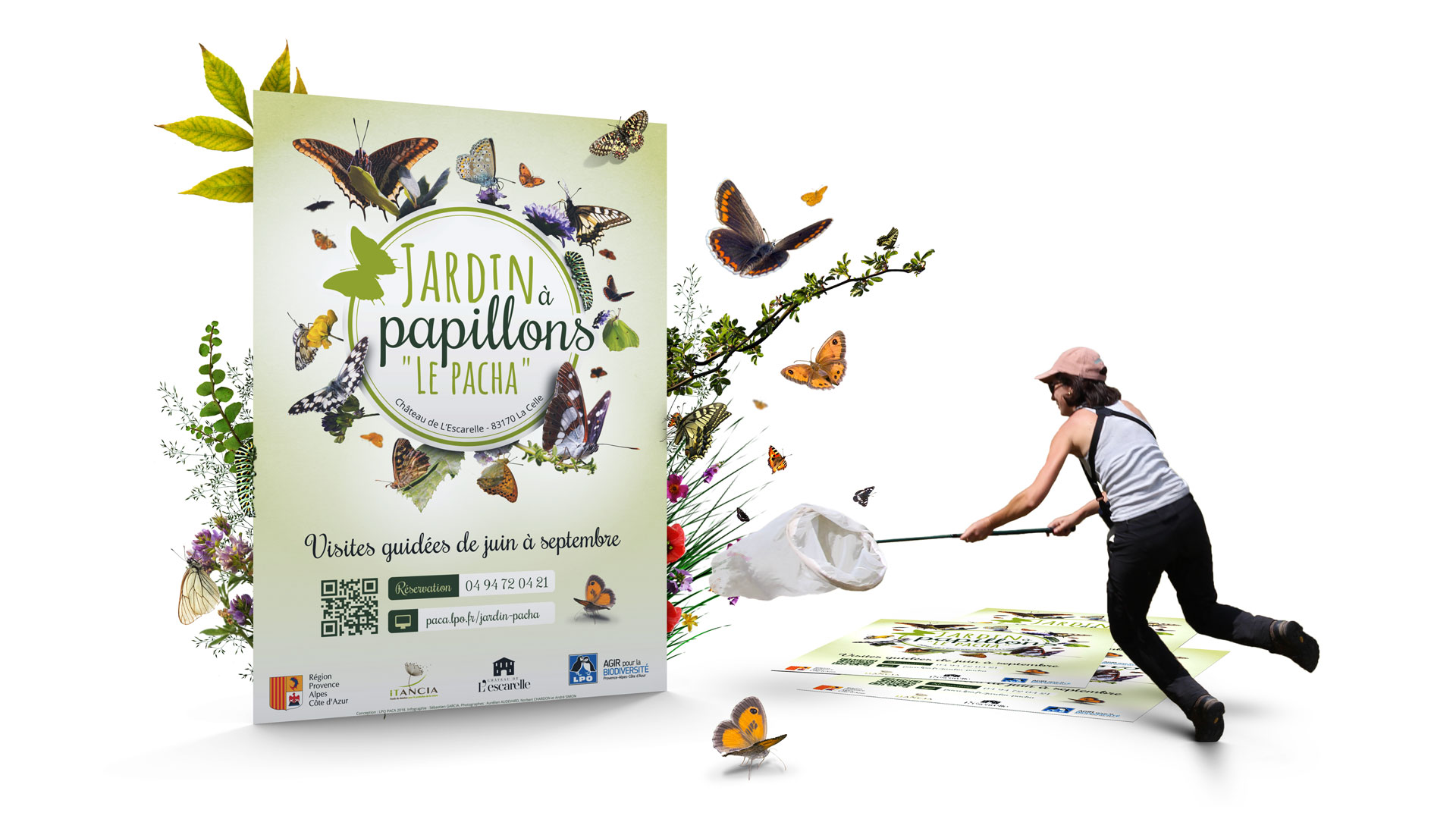 Affiche du jardin à papillons "Le Pacha"